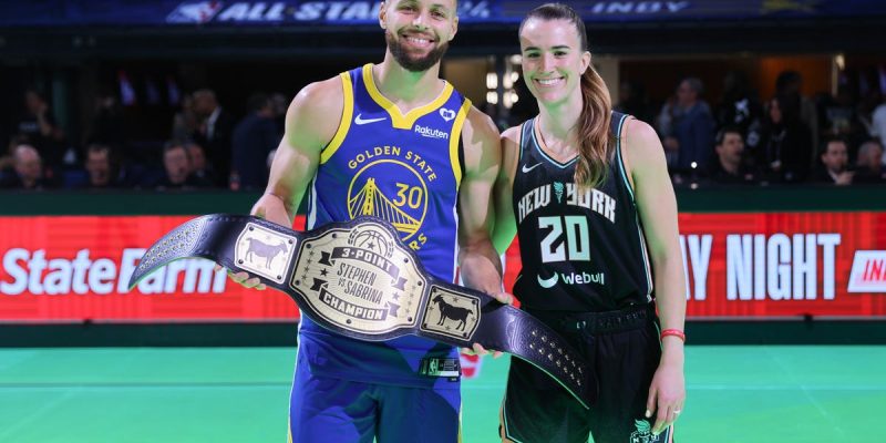 Steph Curry besiegt Sabrina Ionescu in ihrem 3-Punkte-Shootout