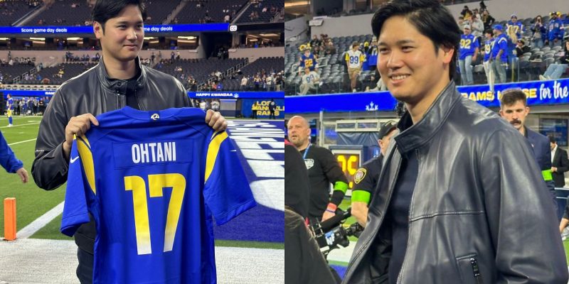 Der 700.000.000 US-Dollar teure Shohei Ohtani der Dodgers erhält von den Rams vor dem TNF-Match gegen die Saints ein besonderes Trikot geschenkt