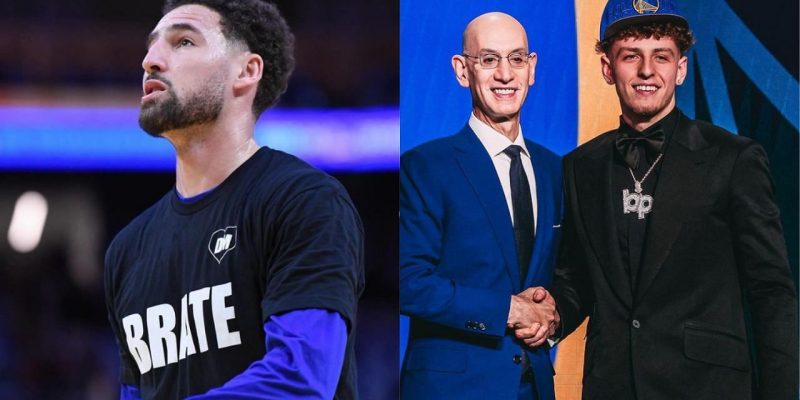 Klay Thompson forderte Brandin Podziemski scherzhaft auf, mit dem „Pocket Watching“ aufzuhören, nachdem der Rookie auf einen Lohnunterschied von 39.867.000 US-Dollar hingewiesen hatte: Warriors Insider